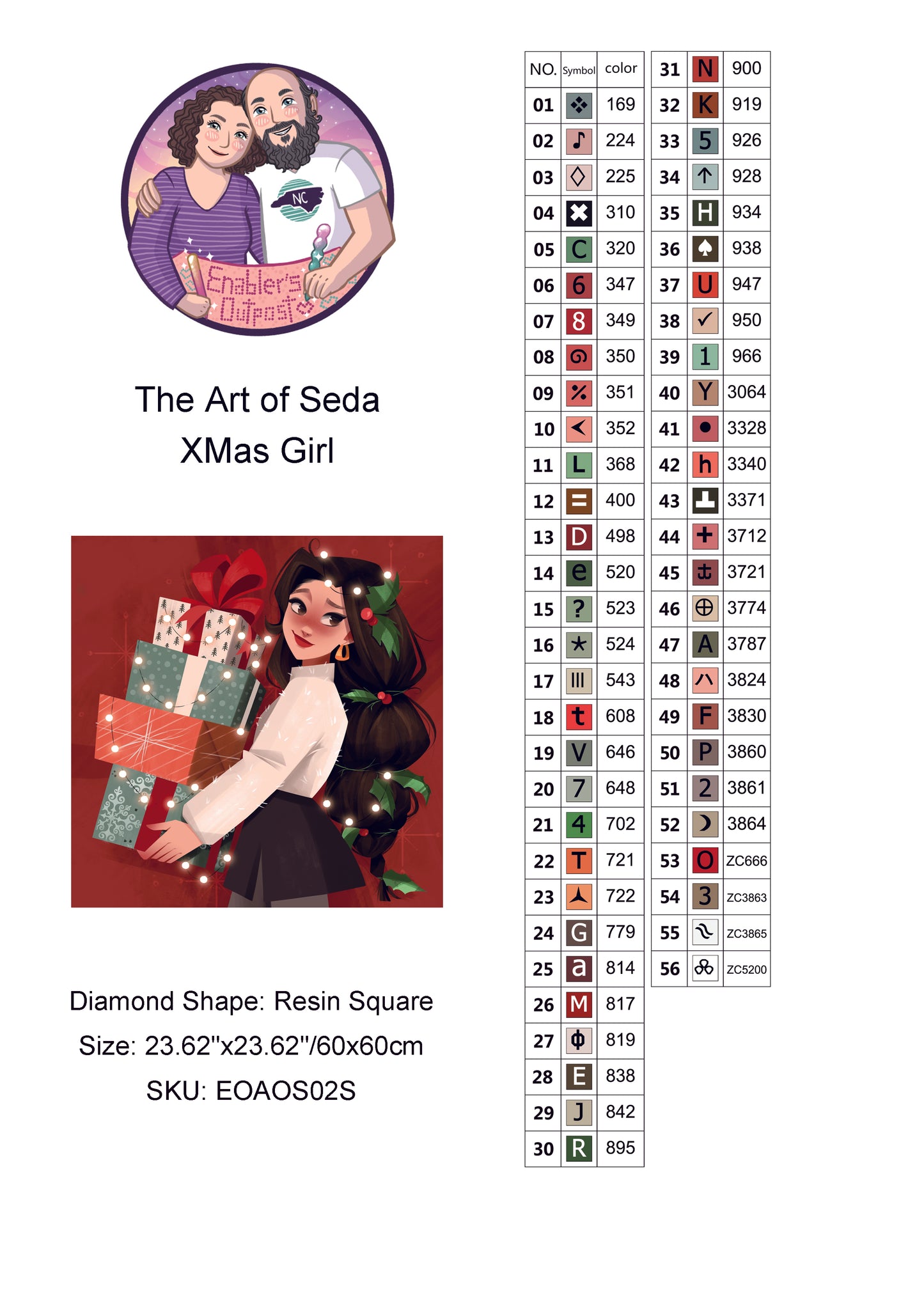 XMas Girl by Art of Seda (Resin Square)