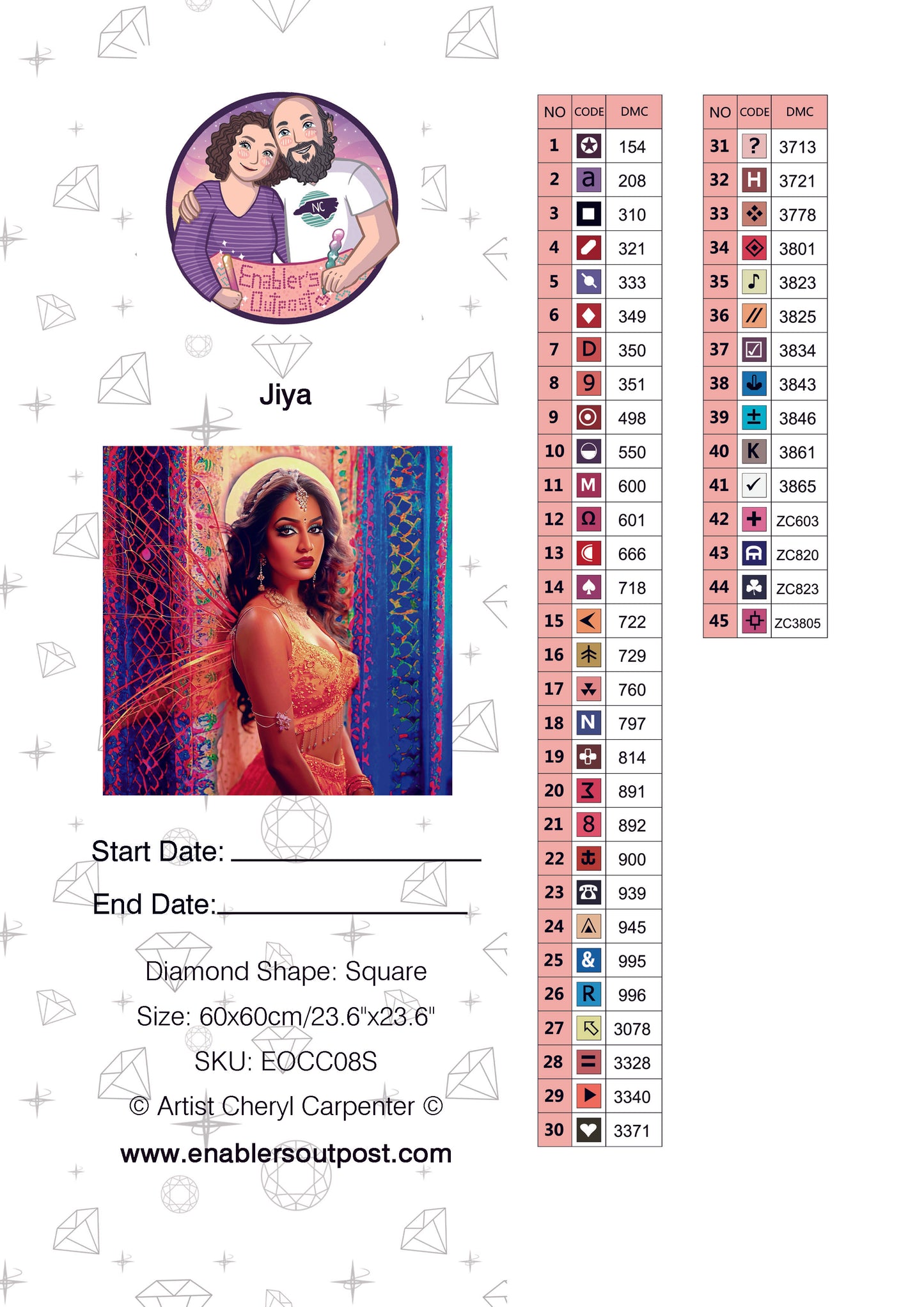 *NEW RELEASE* Jiya by Cheryl Carpenter (Square resin)