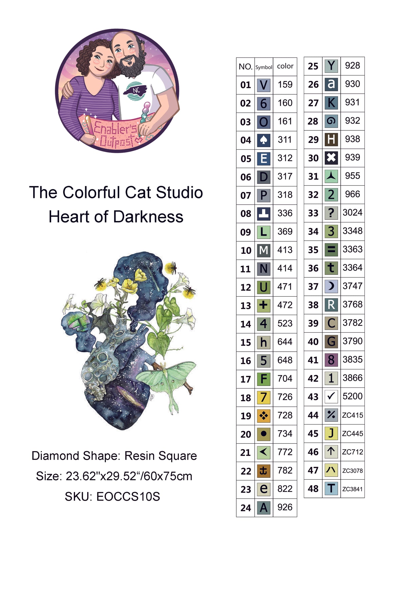 Heart of Darkness by Colorful Cat Studio (Resin Square)
