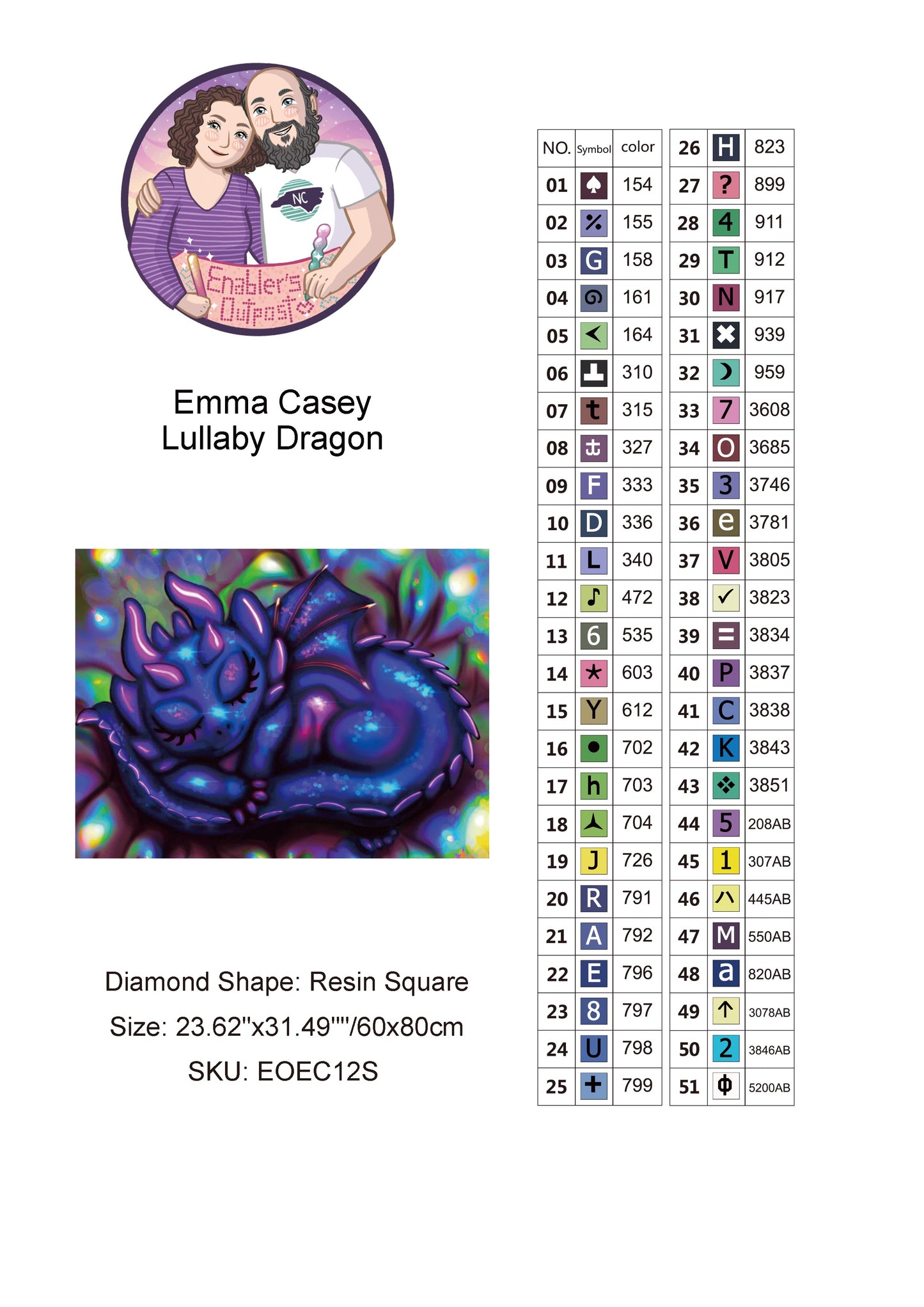 Lullaby Dragon by Emma Casey (Resin Square)
