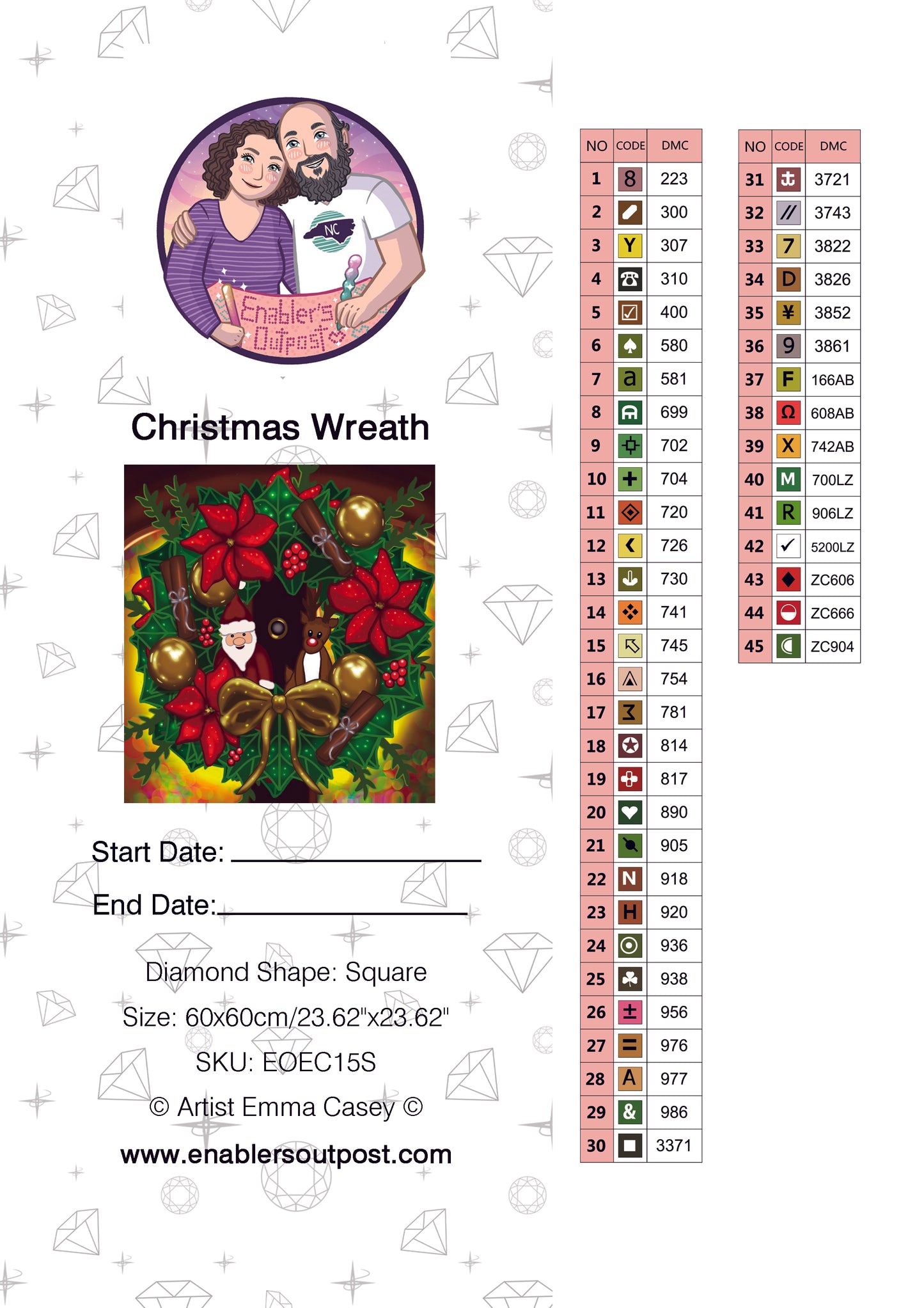 *NEW RELEASE* Christmas Wreath by Emma Casey (Resin Square)