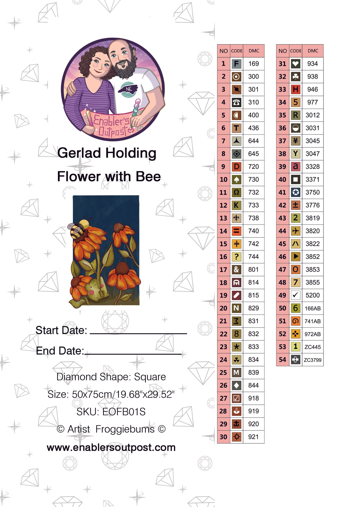 *NEW RELEASE* Gerald Holding a Flower with a Bee by Froggiebums (Square resin)
