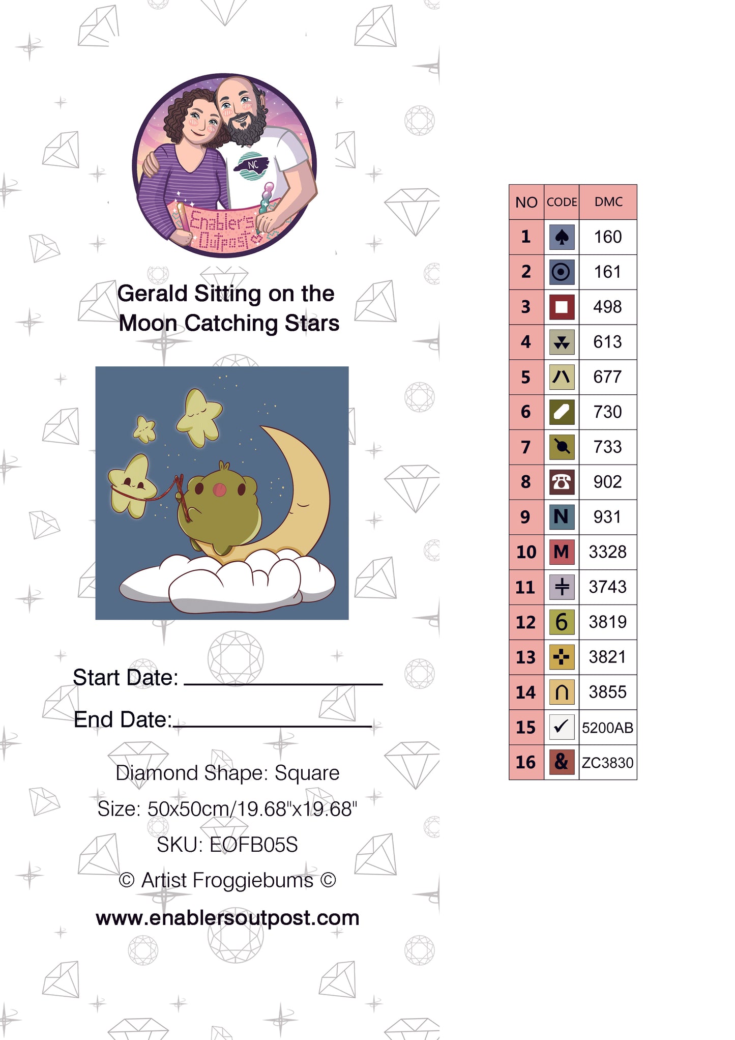 Gerald Sitting on the Moon Catching Stars by Froggiebums (Resin Square)