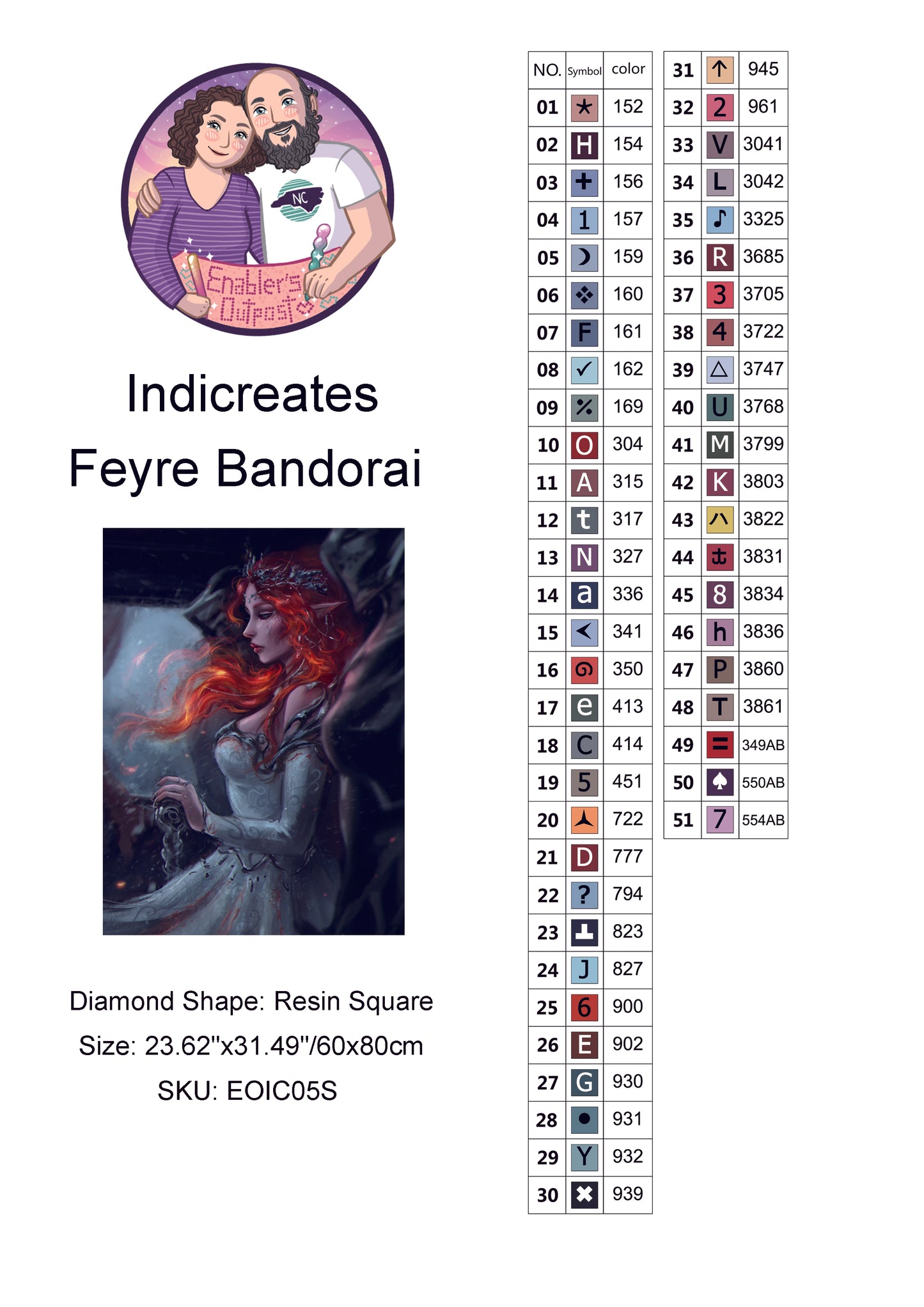 Feyre Bandorai by Indicreates (Resin Square)