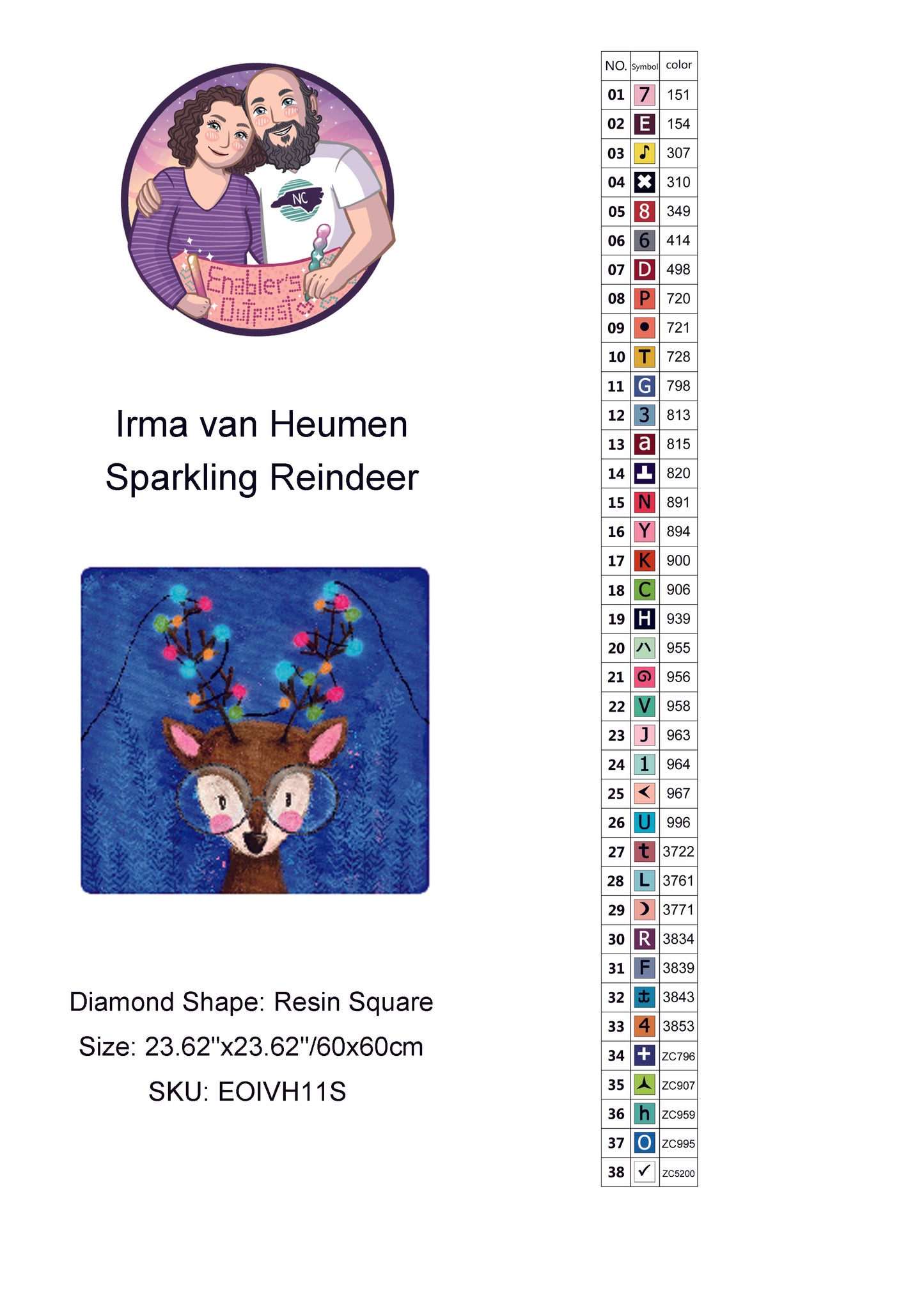 Sparkling Reindeer by Irma van Heumen (Resin Square)