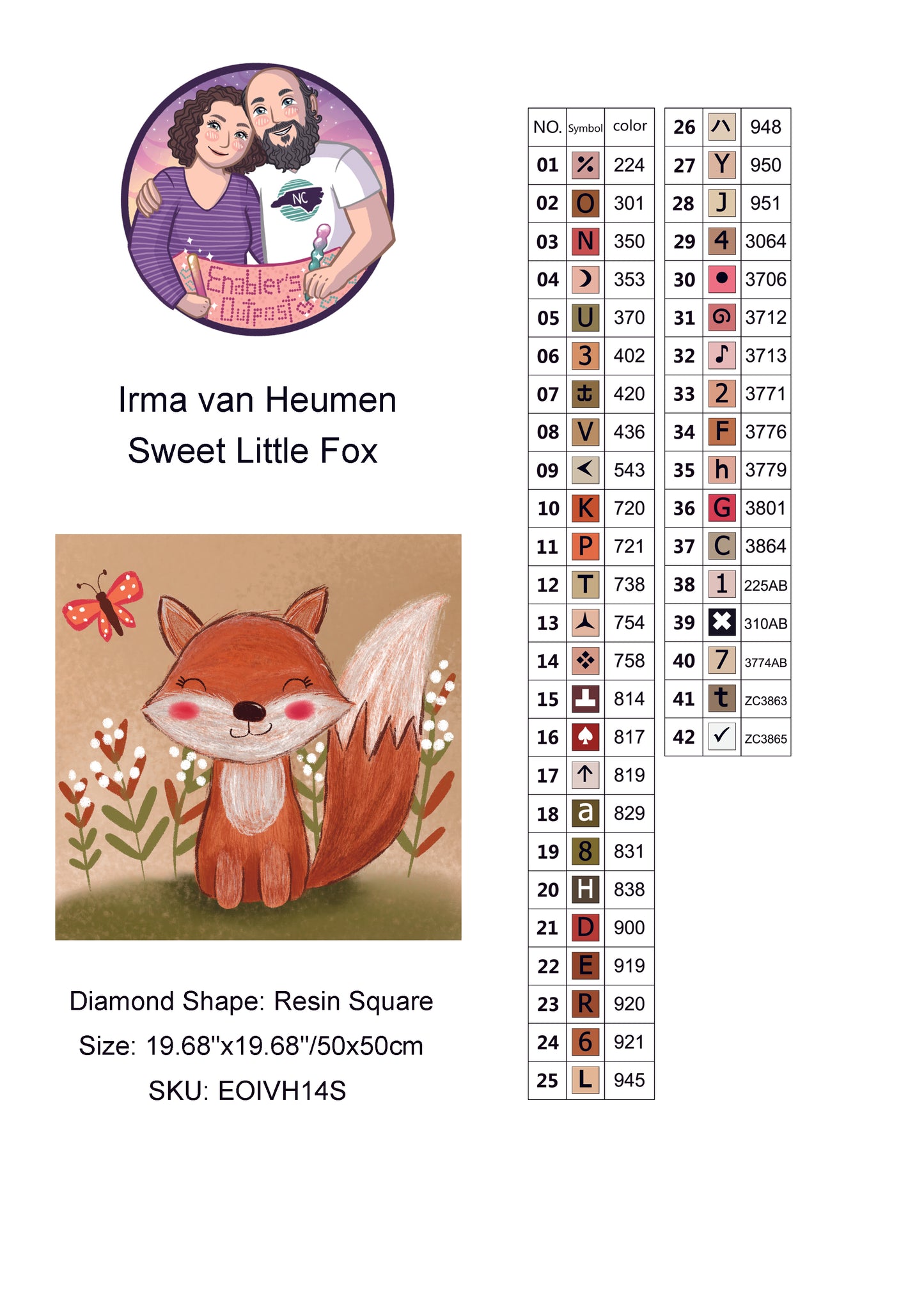 Sweet Little Fox by Irma van Heumen (Resin Square)