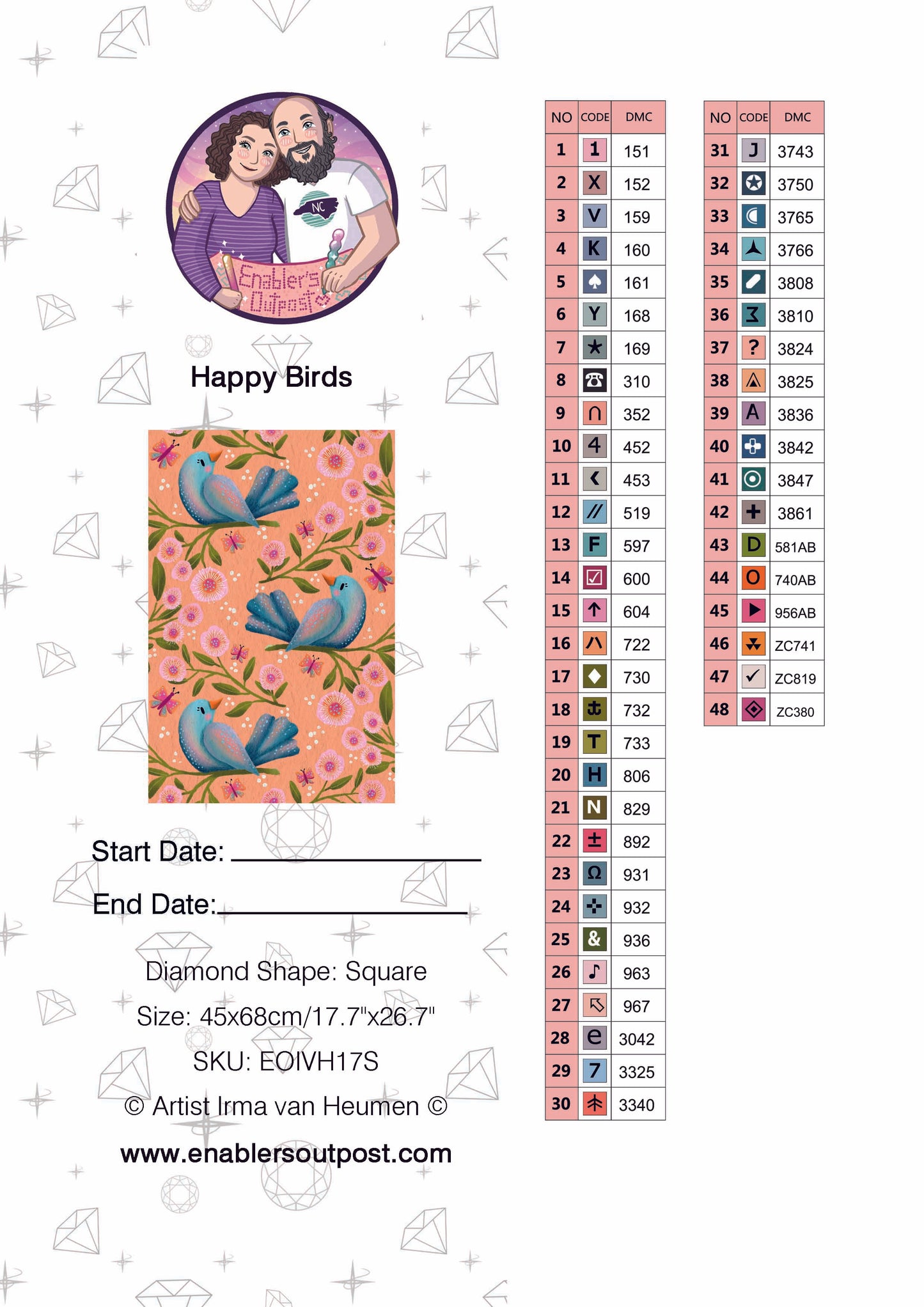 Happy Birds by Irma van Heumen (Resin Square)