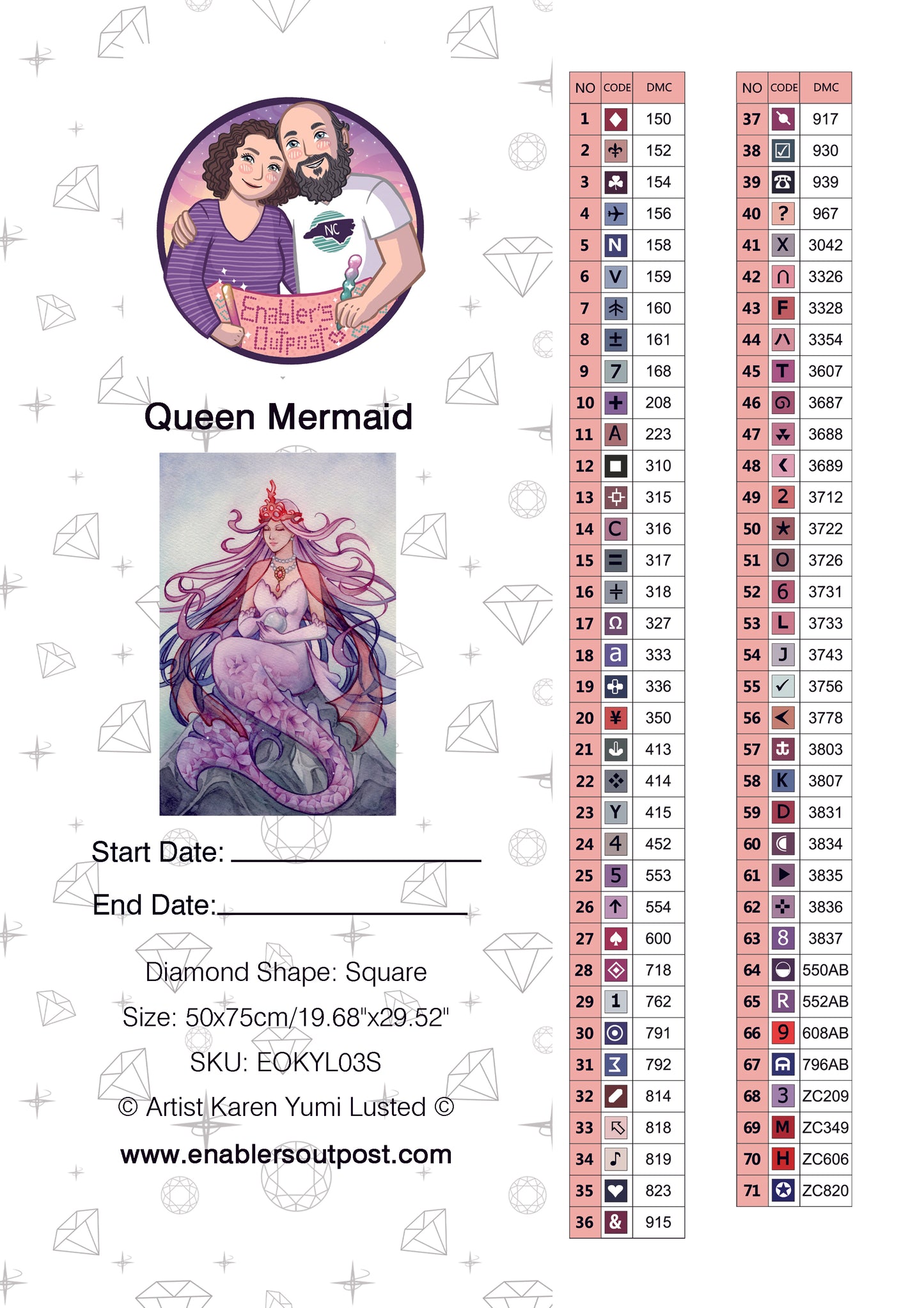 Queen Mermaid by Karen Yumi Lusted (Resin Square)