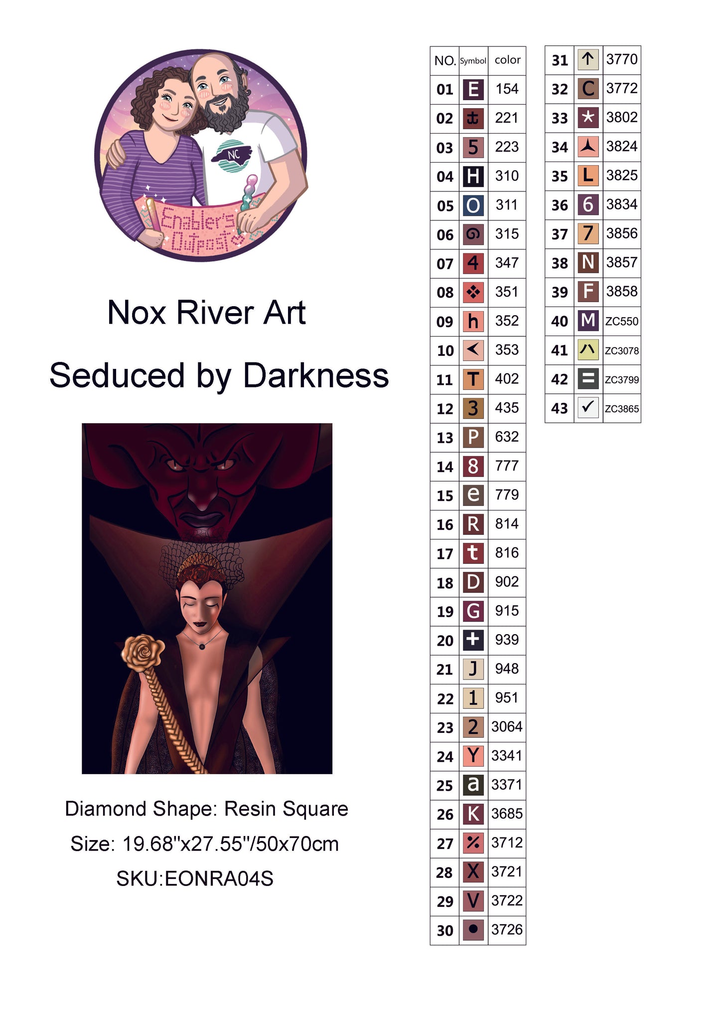 Seduced by Darkness by Nox River Art (Resin Square)
