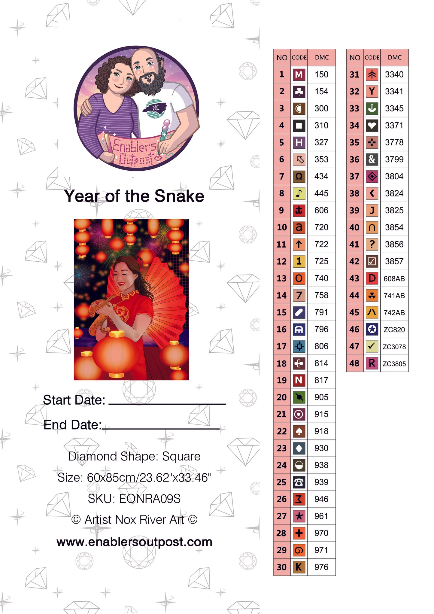 Year of the Snake by Nox River Art (Resin Square)