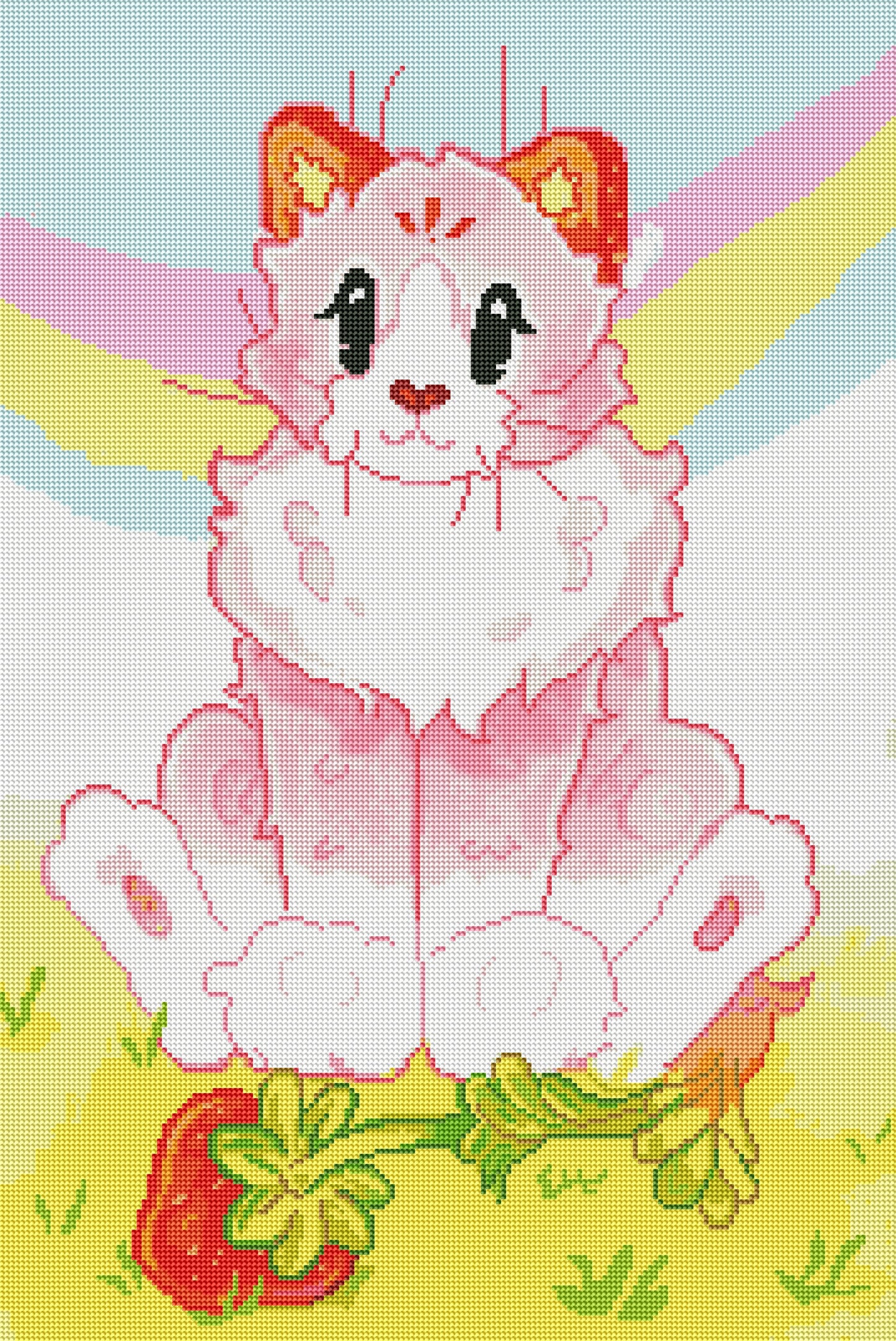 Strawberry Meow-lk by Purple Kitten Studios (Acrylic Rounds)