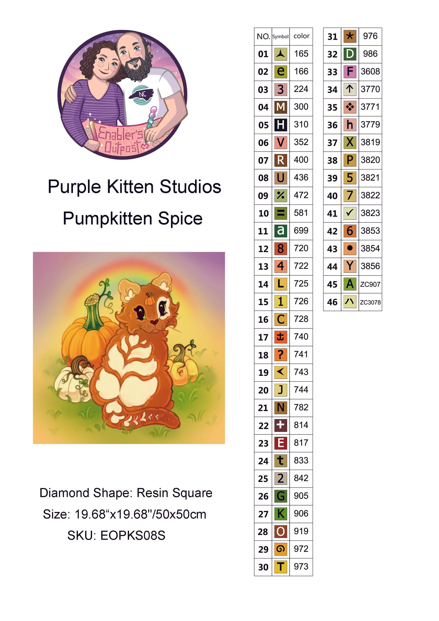 Pumpkitten Spice by Purple Kitten Studios (Resin Square)