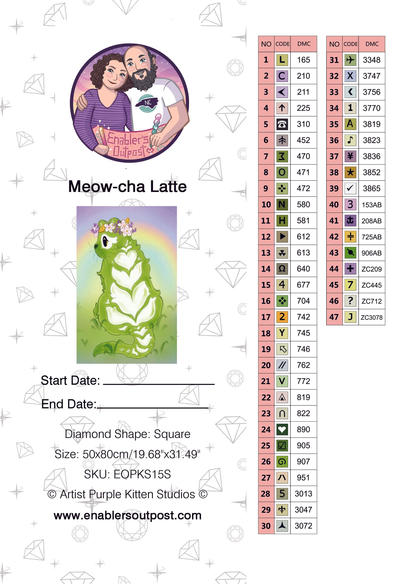 Meow-cha Latte by Purple Kitten Studios (Resin Square)