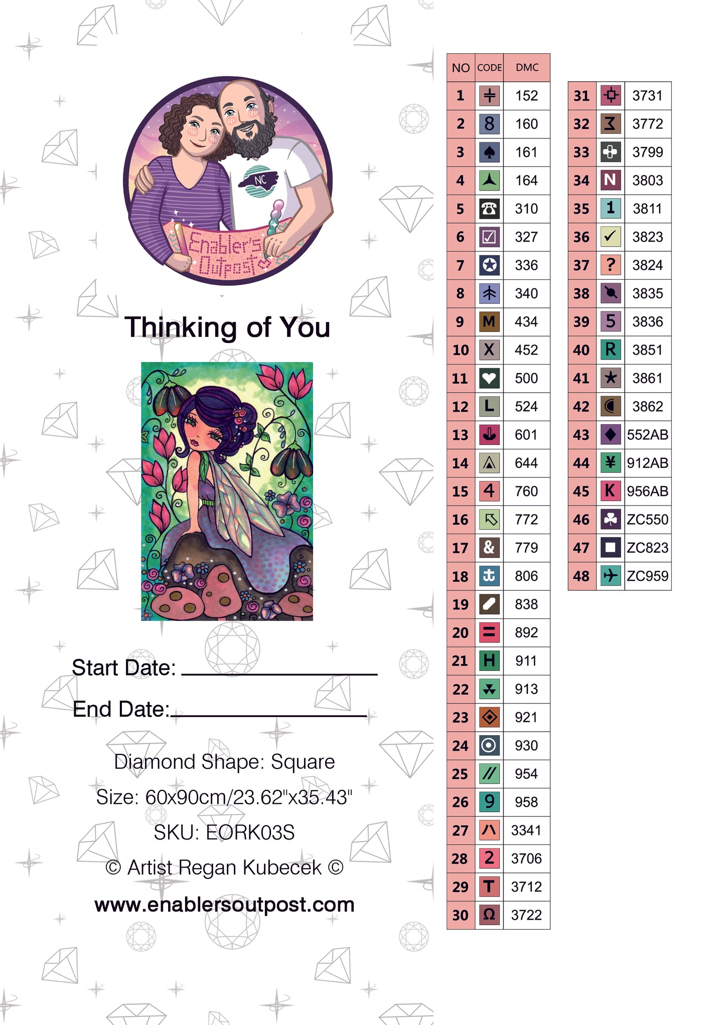 Thinking of You by Regan Kubecek (Resin Square)