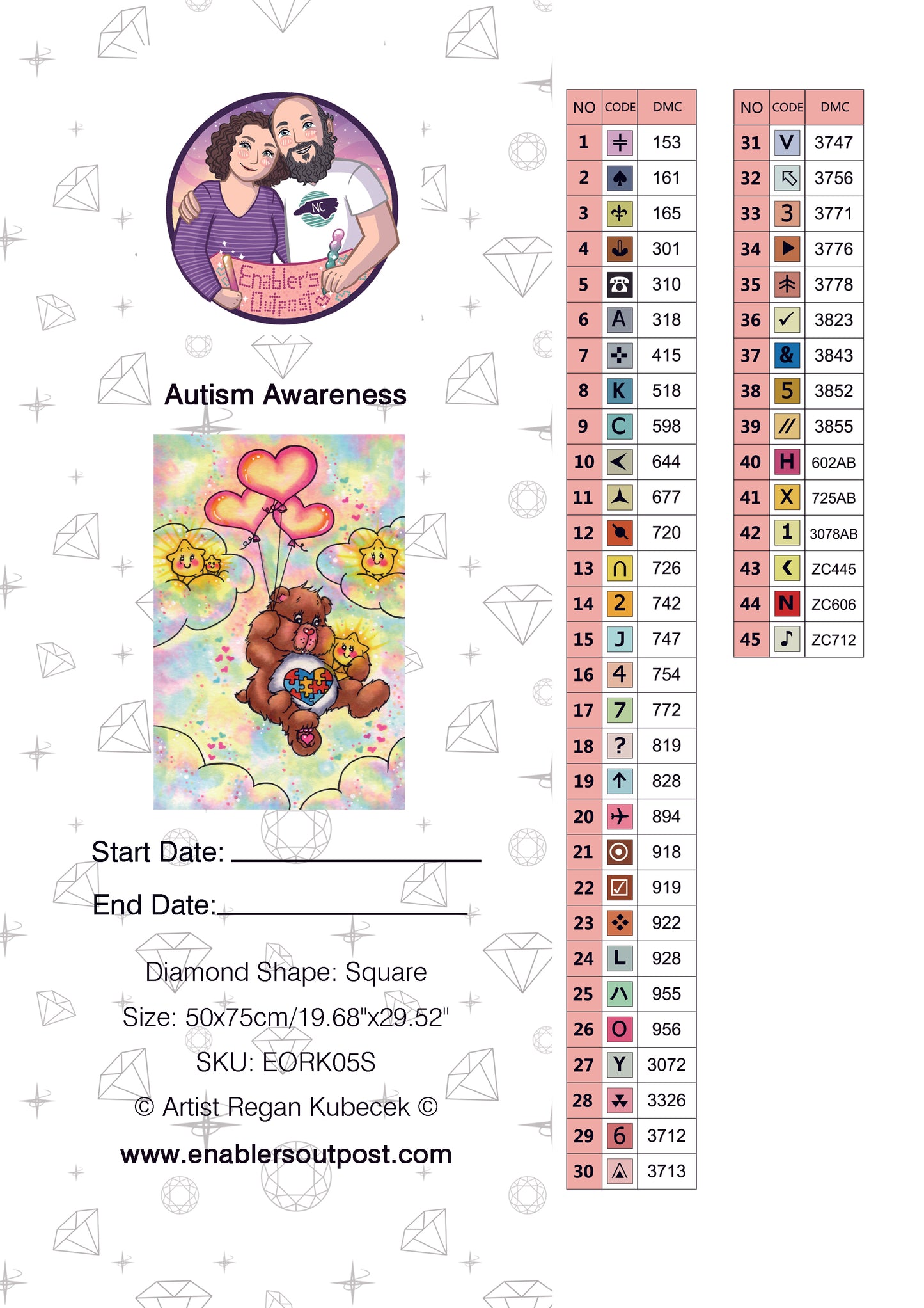 Autism Awareness by Regan Kubecek (Resin Square)
