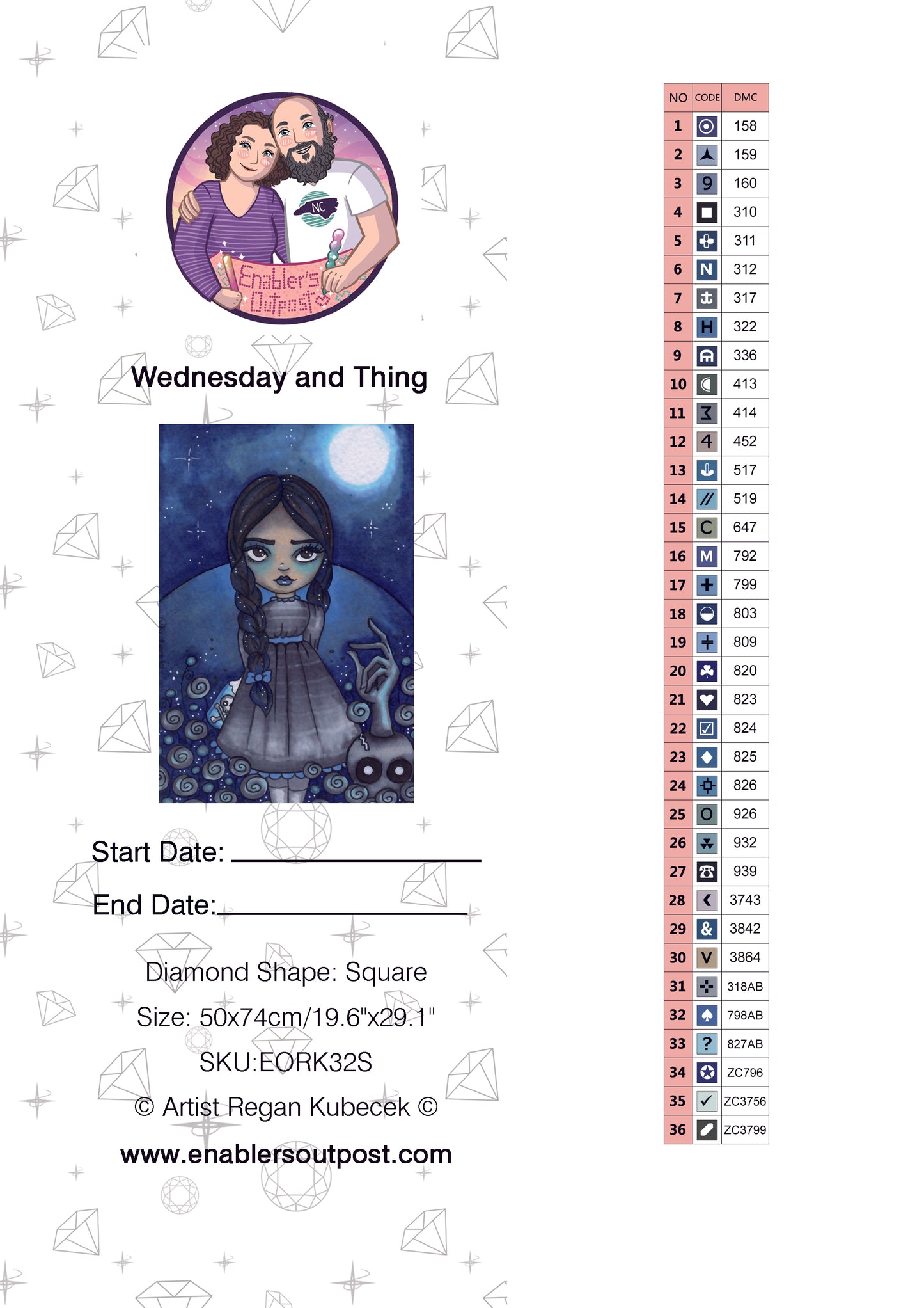 *NEW RELEASE* Wednesday & Thing by Regan Kubecek (Resin Square)