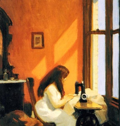 Girl at Sewing Machine, Edward Hopper, 1921