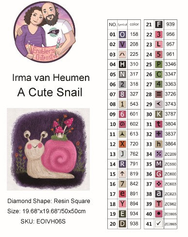 A Cute Snail by Irma van Heumen (Resin square)