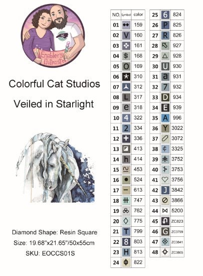 Veiled in Starlight by The Colorful Cat Studio (Resin squares)