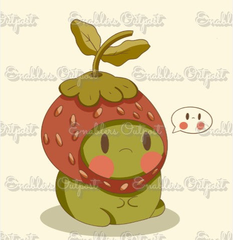*NEW RELEASE* Gerald Wearing a Strawberry Hat by Froggiebums (Resin Square)