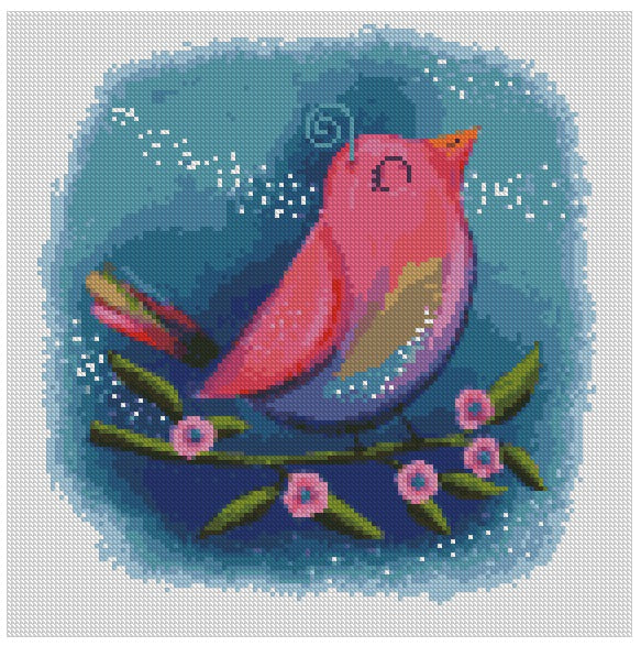 Rainbow Bird by Irma van Heumen (Acrylic Rounds)