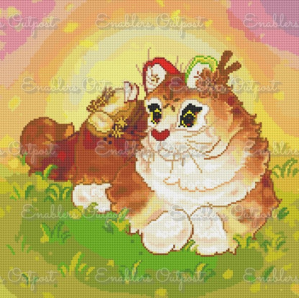 A-purr Cider Kitty by Purple Kitten Studios (Acrylic Round)
