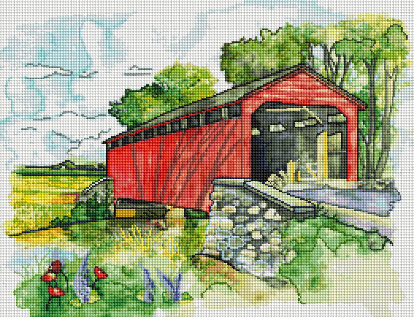 Covered Bridge by The Colorful Cat Studio (Resin squares)