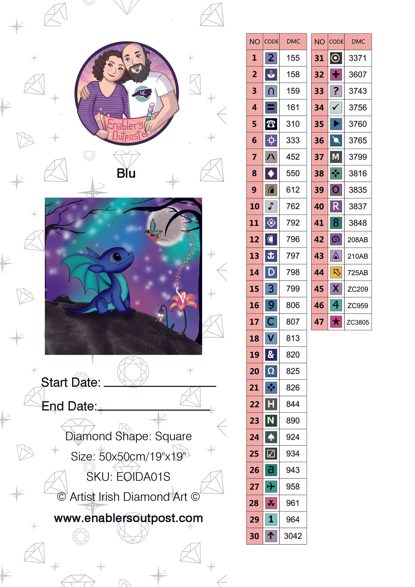 *NEW RELEASE* Blu by Irish Diamond Art (Resin Square)
