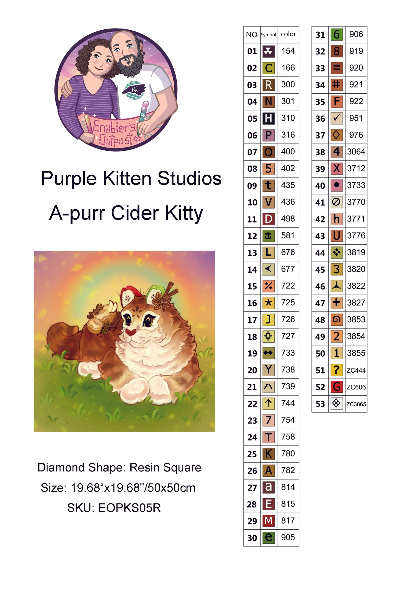 A-purr Cider Kitty by Purple Kitten Studios (Acrylic Round)