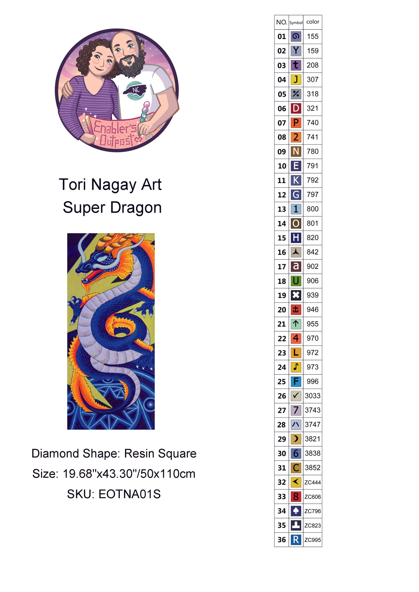 *NEW Re-RELEASE* Super Dragon by Tori Nagay Art (Resin Square)