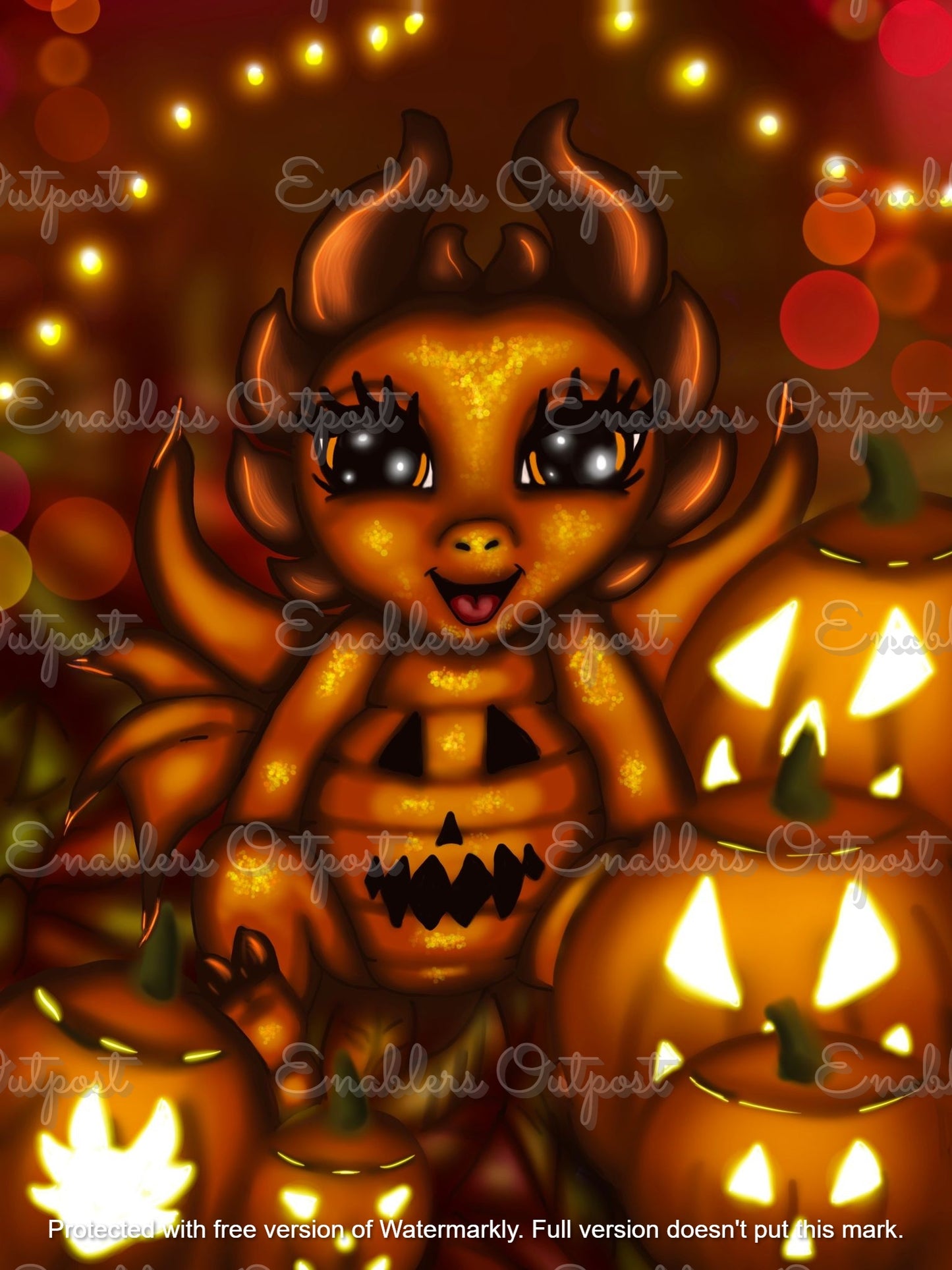 *NEW RELEASE* Pumpkin Patch Dragon by Emma Casey (Acrylic Round)