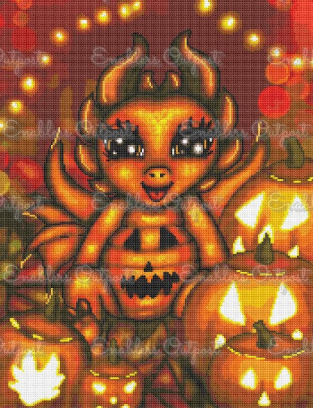 *NEW RELEASE* Pumpkin Patch Dragon by Emma Casey (Acrylic Round)