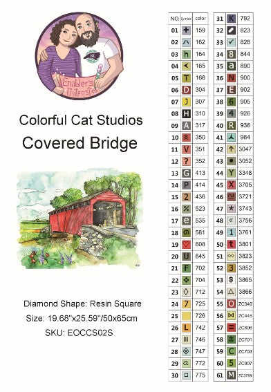 Covered Bridge by The Colorful Cat Studio (Resin squares)