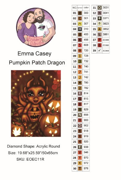 *NEW RELEASE* Pumpkin Patch Dragon by Emma Casey (Acrylic Round)