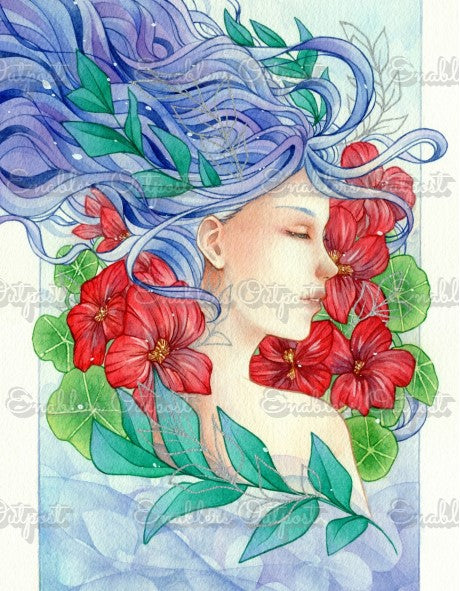 Nasturtium Breeze by Karen Yumi Lusted (Resin Square)