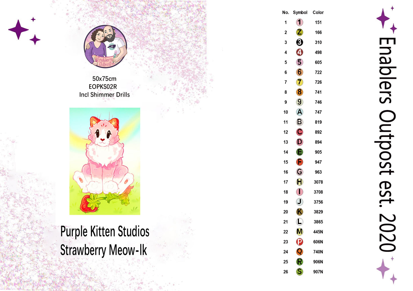 *In stock, US only* Strawberry Meow-lk by Purple Kitten Studios (Acrylic Rounds)