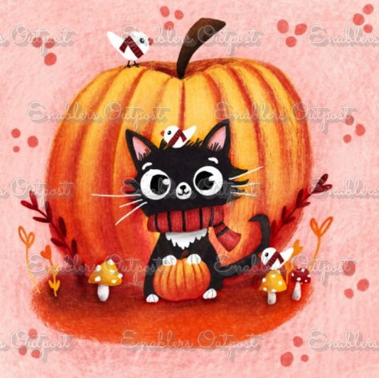 Pumpkin Kitty by Irma van Heumen (Resin square)